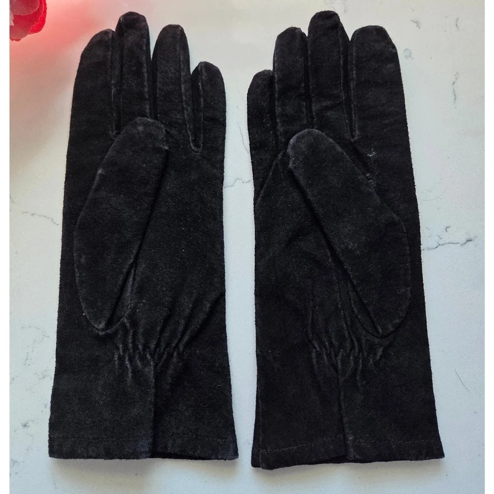 Fownes‎ Black Suede Gloves XL 100% Acrylic Lining Fine Imported Suede